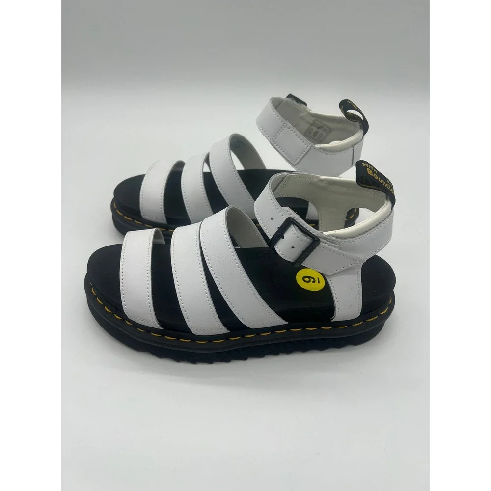Dr. Martens Blaire Hydro White Leather Gladiator Platform Sandals Womens 9